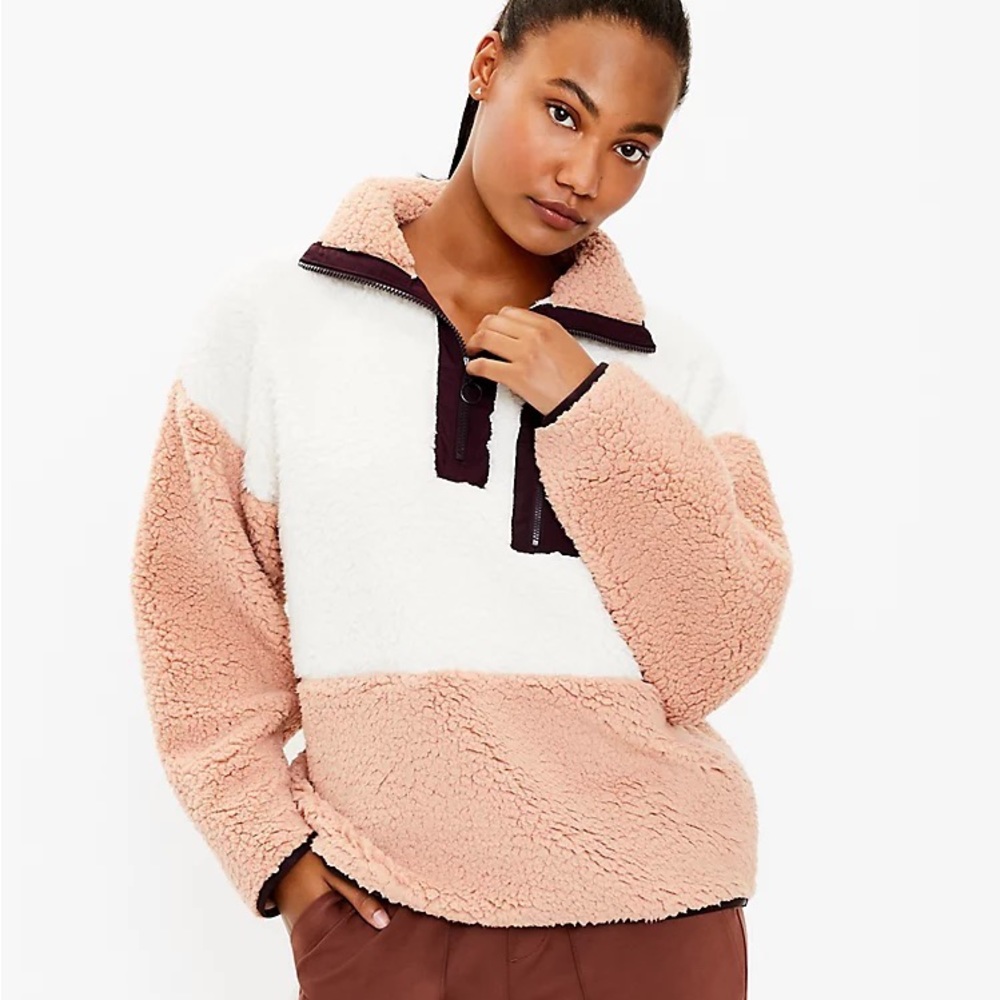 🤎💗Lou&Grey Cozy Up Colorblock Sherpa Jacket. NWOT. XXL💗🤎